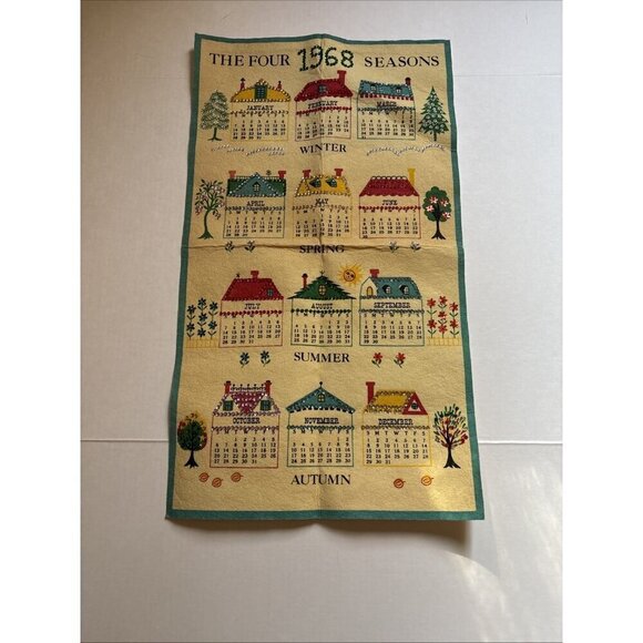 unbranded Other - Vintage 1968 Sequin Calendar Four Seasons Excellent Condition
